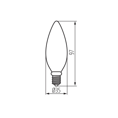 LED-Lampe E14 Edison C35 7W = 75W 1055lm 2700K Warm Clear XLED Filament Kanlux