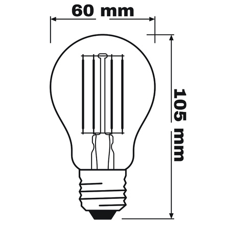 LED Leuchtmittel E27 A60 CL 11W = 100W 1521lm 2700K Warm 300° OSRAM STAR Filament