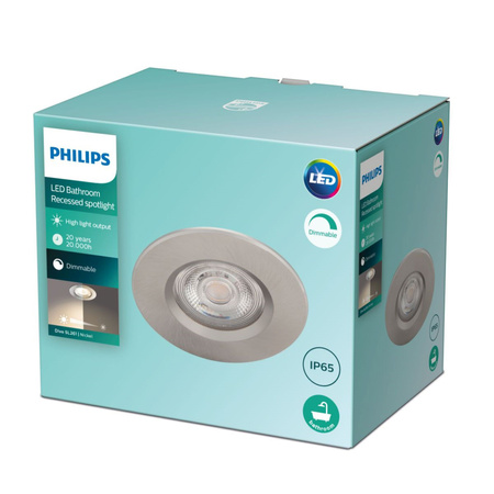 LED DIVE 5W 2700K 350lm IP65 Rund Satin Dimmbar Halogen Leuchte PHILIPS