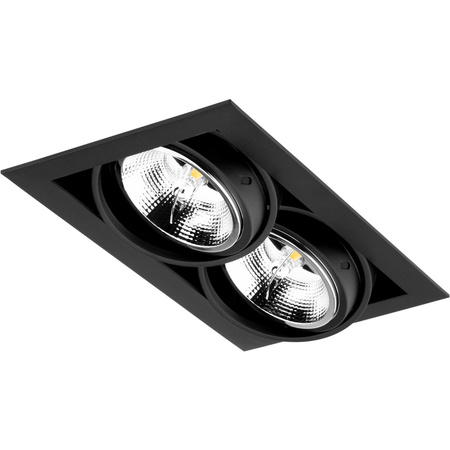 Einbaustrahler 2x GU10, ES111 Einbauspot HALOGEN Rechteck beweglich Schwarz CANIS LUMILED