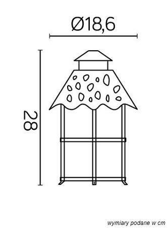 Lampenschirmkopf für Außen-Gartenleuchte Toledo K 1018 R E27 Su-Ma