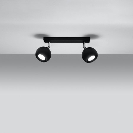 OCULARE Deckenleuchte 2xGU10 Reflektor Halogen Leuchte Beweglich 30cm Schwarz SOLLUX