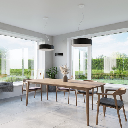 Deckenleuchte LED SKALA 6xE27 Runde Leuchte 80cm Schwarz SOLLUX