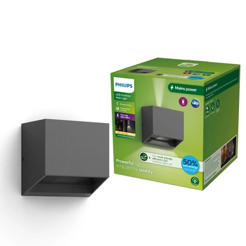 Garten-Wandleuchte LED-Fassadenleuchte für den Außenbereich 4.3W 800lm 2700K IP44 Anthrazit Alix Ultra Efficient Philips