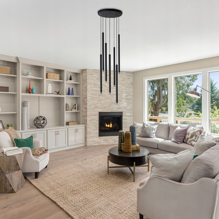 PIERO 7xG9 Decke Pendelleuchte Verstellbar Schwarz Rund MASTERLED