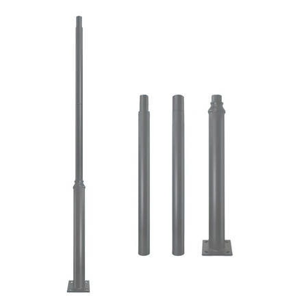 Beleuchtungsmast Klappmast für Straßenlaternen mit Sichtfenster 3m fi60 Grau KOBI