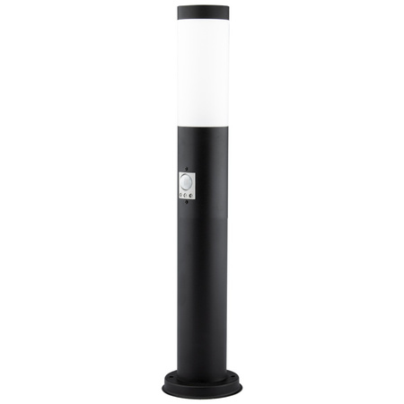 Außengartenlampe E27 BLACK POST 45 cm mit Bewegungs- und Dämmerungssensor