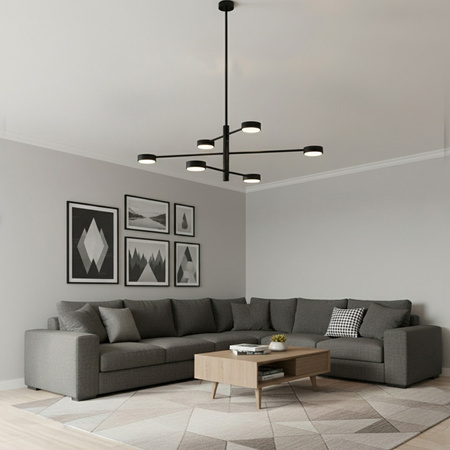 LED-Pendelleuchte 6x GX53 Wall Schwarz OVILO LUMILED