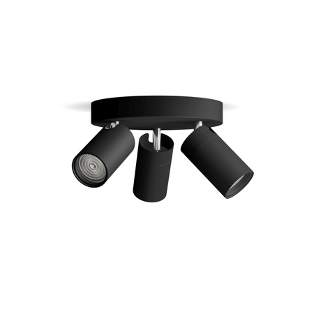 Reflektor-Deckenleuchte 3x GU10 IP44 Schwarz Kosipo Philips