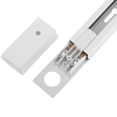 1m Stromschiene + 2x Schienenstrahler GU10 Weiß Quadratisch LUMILED