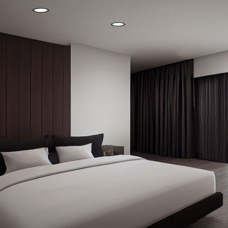 LED-Paneel Einbauleuchte 12W 1350lm 4000K Neutral Schwarz Videx