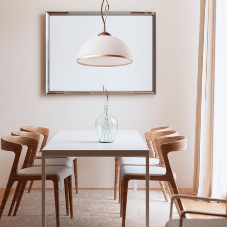 RETRO Hängende Deckenleuchte E27 Weiß Holz Klassisch LM-1.24 Lamkur