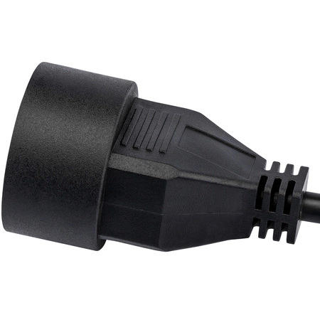 Stromverlängerungskabel Stecker - Steckdose mit Erdung 1,5m 3x1,0 mm 13 A Schwarz ECOLIGHT