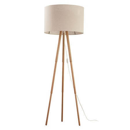 TOKYO LINEN Stehleuchte Beige und Holz Skandinavische Kiefer Lampenschirm E27 5288 TK Lighting