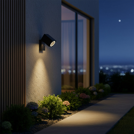 LED-Gartenwandleuchte GU10 BOSTON GOLDLUX (Polux) BEWEGLICH SCHWARZ