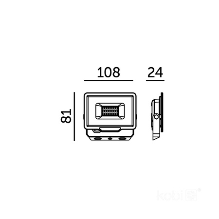 LED-Flutlicht 20W 1600lm 4000K IP65 Schwarz LED2B KOBI MH