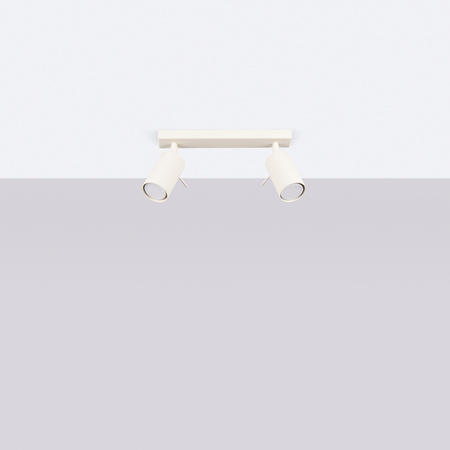 Tuba Spot Reflektor Deckenleuchte 2x GU10 Beige Ring Bittersweet Shimmer SL.1495 Sollux