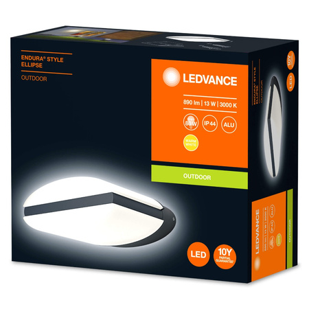 Außenfassaden-Wandleuchte Grau 12,5W 3000K Warm IP44 ENDURA STYLE Ellipse LEDVANCE