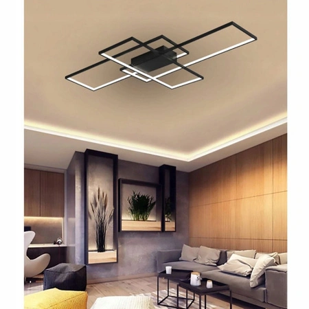 Deckenleuchte LED-Kronleuchter 126W CCT GALAXIS HYDRA Schwarz + Controller Fernbedienung