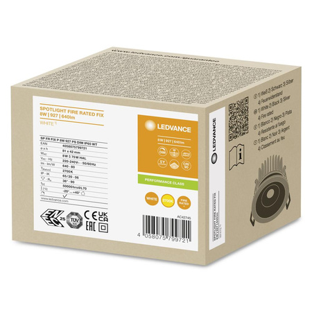 LED-Panel bündig montiert Spot Leuchte 8W 640lm 3000K Warm Dimmbar Mesh Spot Weiß Feuer Nennwert Ledvance