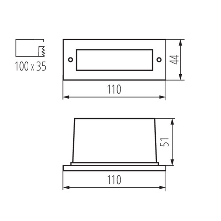 LED-Treppeneinbaubeleuchtung TAXI SMD 0,6W 10lm 4000K Neutral 230V Kanlux