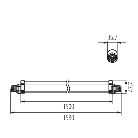 LED 50W 160cm 6000lm 4000K Neutral 145° IP65 Anbauleuchte Weiß TP KANLUX