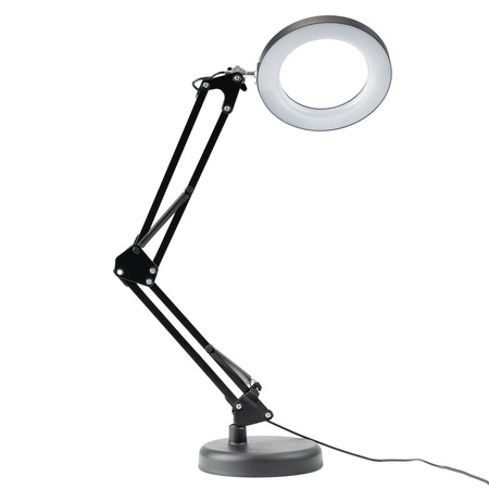 Schreibtischlampe LED 8W CCT Zeichnung Tischlampe 3x Vergrößerungsglas LUCA 2 Schwarz LUMILED