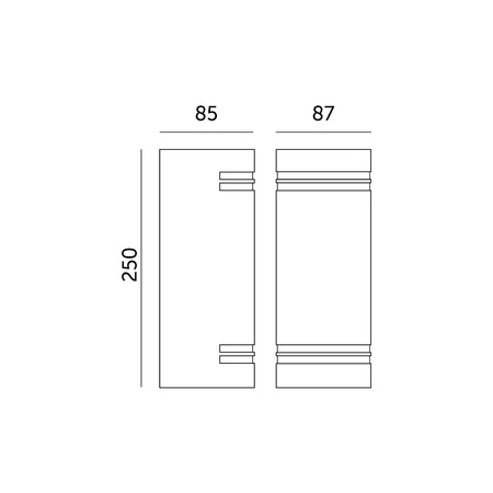 Gartenfassadenleuchte Wandleuchte Up and Down LED QUAZAR 7 GU10 IP44 GRAU KOBI