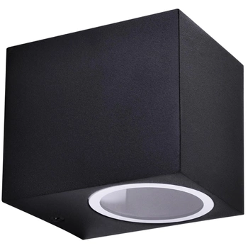 LED-Gartenwandleuchte GU10 BOSTON quadratisch GOLDLUX (Polux) ALUMINIUM SCHWARZ