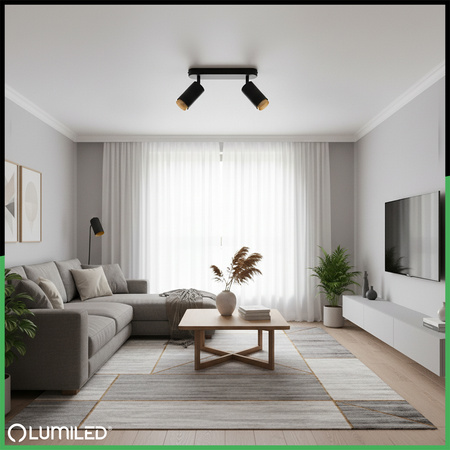 SPOT TUBA Reflektor-Deckenleuchte GU10 Schwarz ELIGIS LUMILED