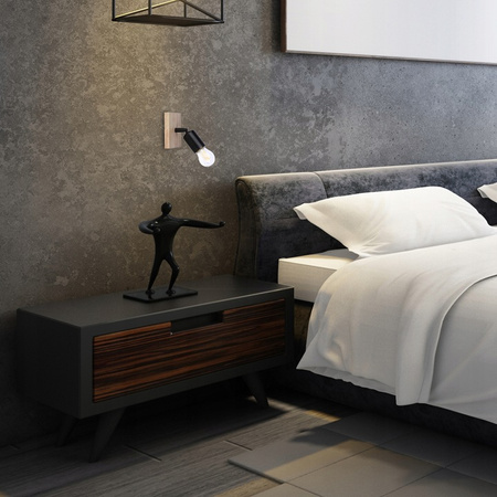 Spot E27 Wandlampe Spotlight Moving Black Brown Eos Masterled