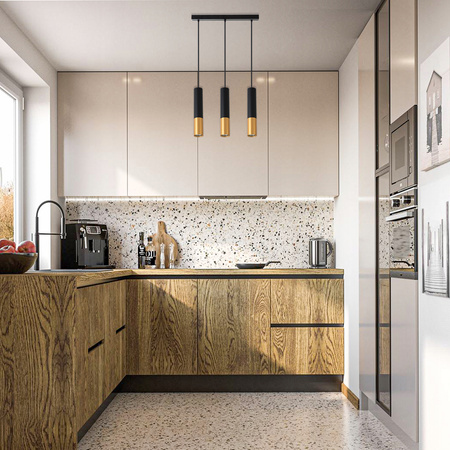 KEON Decke Pendelleuchte 3xGU10 Einstellbar Schwarz und Gold MASTERLED