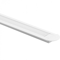 Aluminiumprofil für LED-Streifen weiß Einbau 2m mit mattiertem Lampenschirm und Ecolight-Endkappen