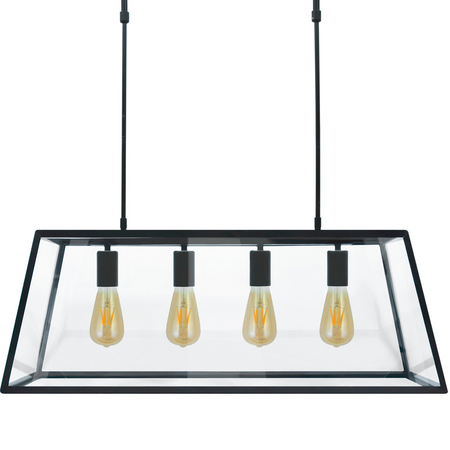 IL MIO FINLAND Kronleuchter Hänge-Deckenleuchte 4xE27 Schwarz - GOLDLUX (Polux)