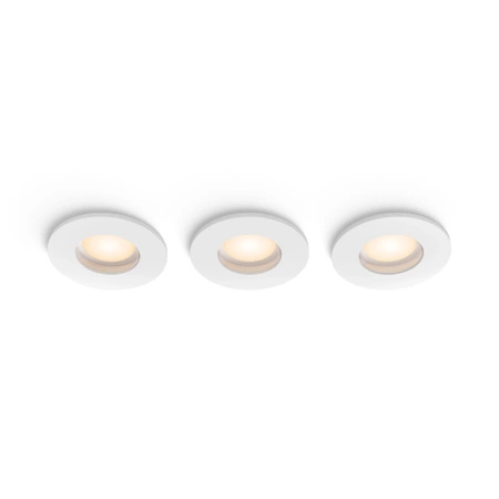 3x LED-Einbauleuchte Hermetic IP44 Badezimmer Einbauleuchte 4.2W 400lm IP44 Weiß Ambiente TW Weiß Smart SMART Zigbee Bluetooth Adore Philips HUE