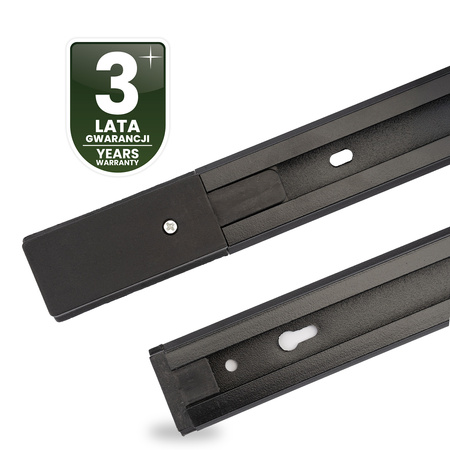 1-Phasen Stromschiene Aluminium, Schiene für Schieneinstrahler 200cm Schwarz LUMILED