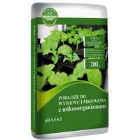 Erdsubstrat für die Aussaat und das Pflücken von Blumen Gemüse und Sträuchern 20 l mit Mikroorganismen pH 5,5–6,5