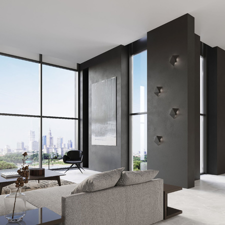 LED SOLIDO 2xG9Wandleuchte Dreieckig schwarz SOLLUX