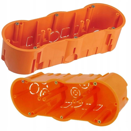 Dreifach tiefe Elektro-Einbaudose 3x68 mit PAWBOL-Schrauben