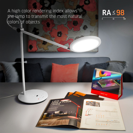 VIDEX LED-Schreibtischlampe dimmbar 20W 4100K Weiß