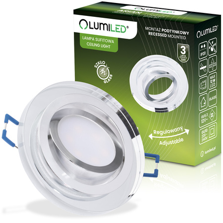 Glas-Einbaustrahler GU10, MR16 Einbauspot HALOGEN Runde beweglich ARIAN LUMILED