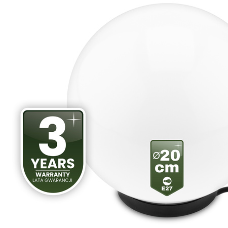 Gartenleuchte E27, Kugelleuchte 20cm IP65 LUMIKULA2 LUMILED