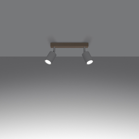 VERDO 2 2xGU10 Weiß Holz Modern SOLLUX Deckenleuchte