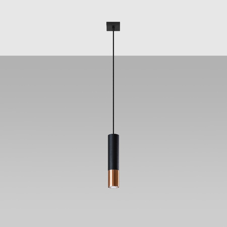 LOOPEZ 1 GU10 Hängende Deckenleuchte Elegant Schwarz-Kupfer SOLLUX