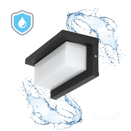 LENTERO 12W 4000K LED-Fassadenleuchte mit Bewegungssensor IP54 Schwarz KOBI