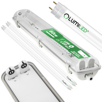 Hermetische Feuchtraumleuchte LED 2xT8 G13, Leuchte IP65, 60cm+LED-Leuchtstofflampen 9W, 6500K LUMILED