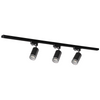 Stromschienen-Kit 1-Phasen-Schiene + 3x GU10 Reflektor Schwarz PARIS Sanico Goldlux