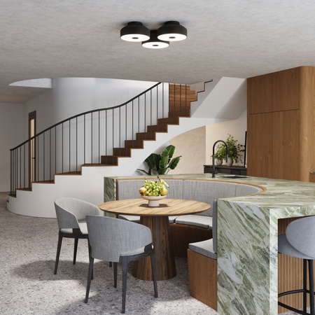 LED Plafond Deckenleuchte 4x E27 Schwarz OMIQ Crimson SL.1678 Sollux