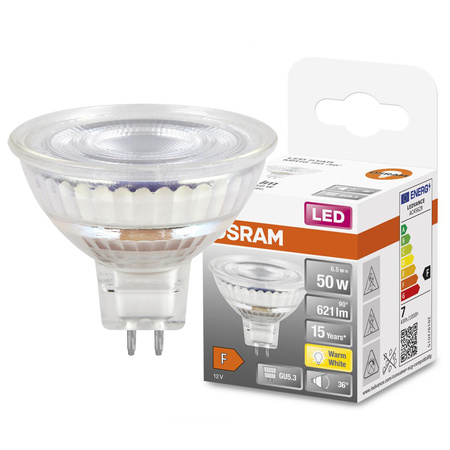 LED Leuchtmittel GU5,3 MR16 8W = 50W 621lm 2700K Warm 36° 12V OSRAM STAR