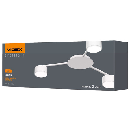 Kronleuchter Deckenleuchte 3x GX53 LED Weiß Modern Videx